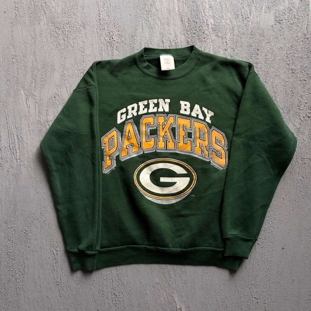 Vintage Green Bay Packers Sweatshirt Medium Green 1990s NFL Football